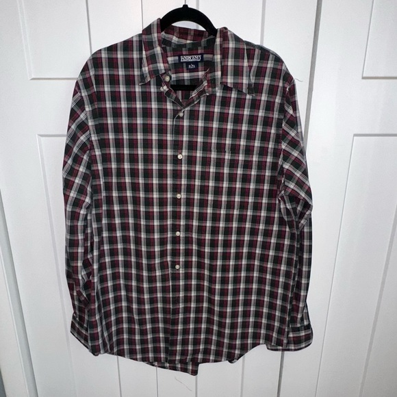 Men's Lands' End Green/Blue/red/white Plain Button Down Shirt - L - Picture 1 of 6